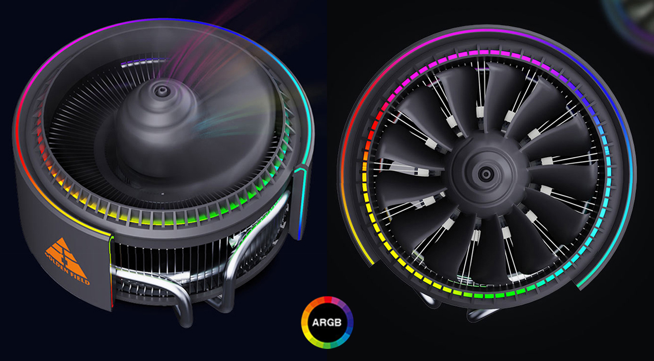 Top view and bottom view to see the cooler's design